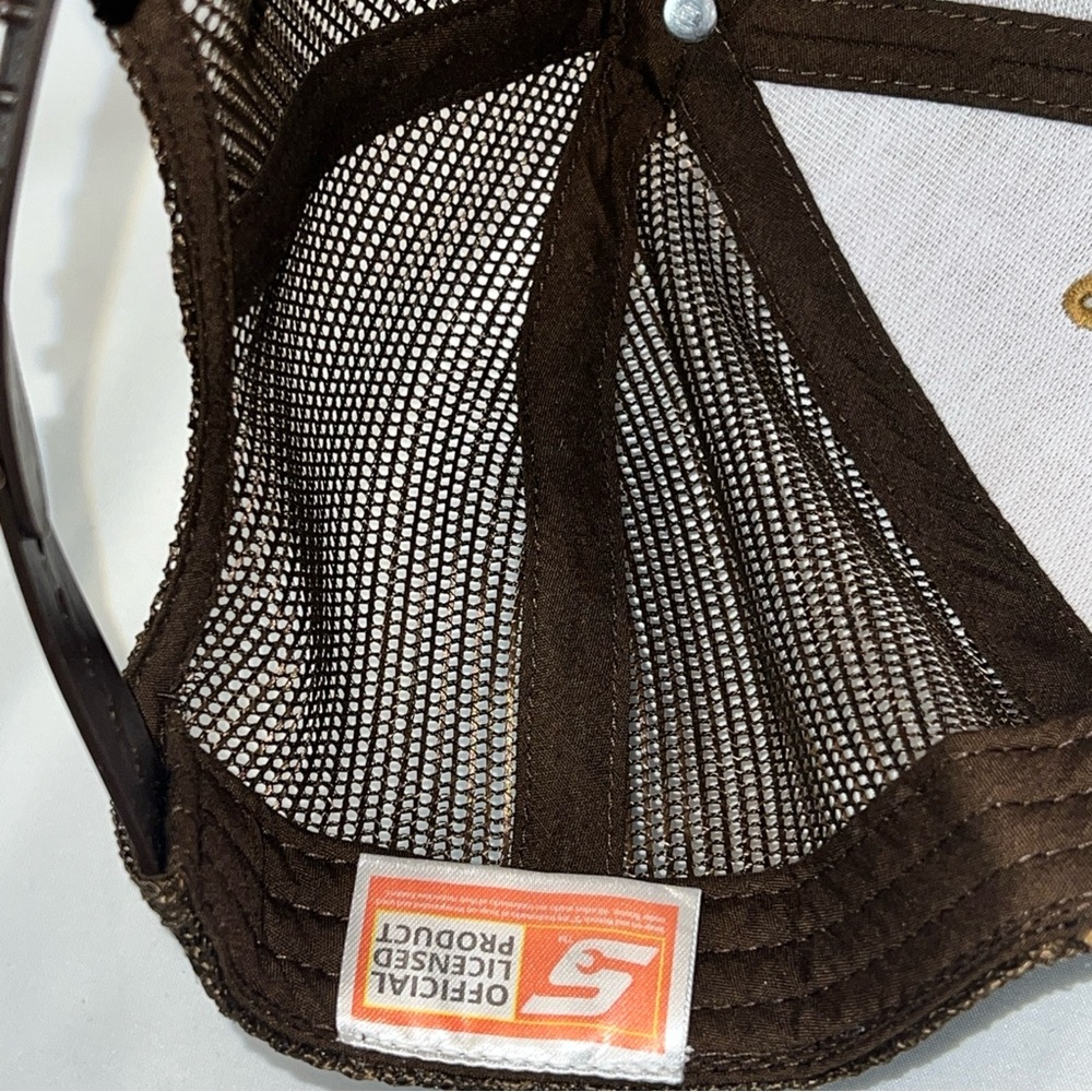 Snap On Tools Leather Patch Brown Mesh Snapback Trucker Hat Cap - Picture 6 of 11